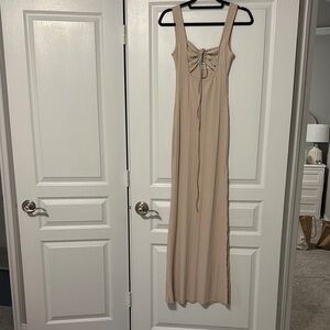 Elegant Tan Maxi Dress